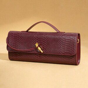 Burgundy Preppy Women's Envelope Handbag